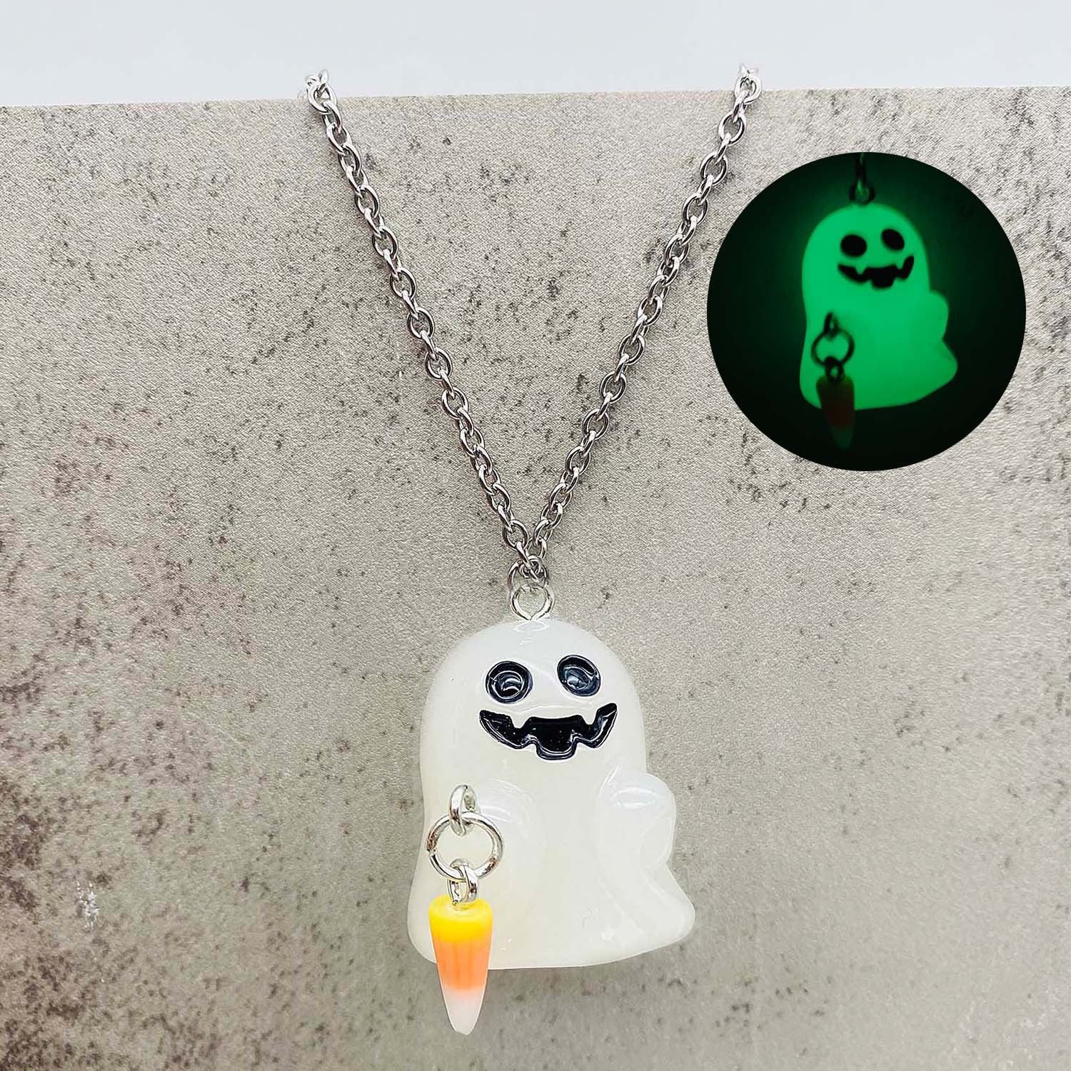 Wholesale  3D Glow-in-the-Dark Ghost Pumpkin Candy Corn Pendant Earrings